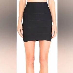 BCBGMaxAzria Black Bandage Mini Skirt